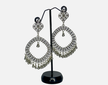 Silver Beaded Earrings