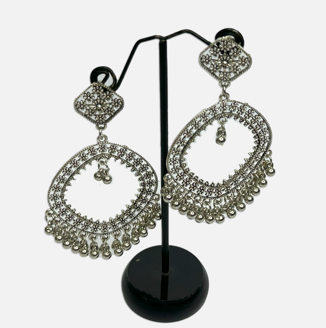 Silver Beaded Earrings