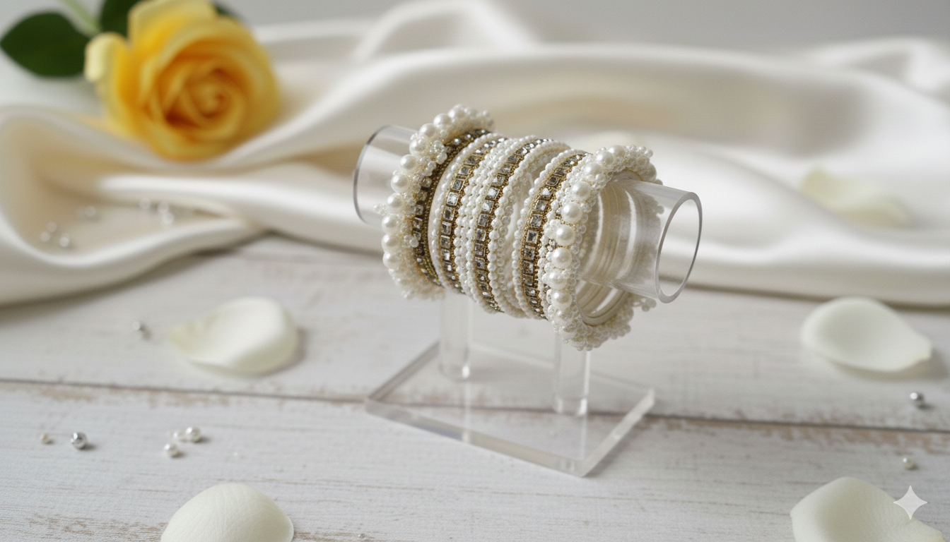 Pearl kundan Bangles