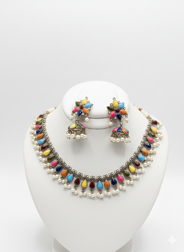 Rajasthani Multicolor Polki Set