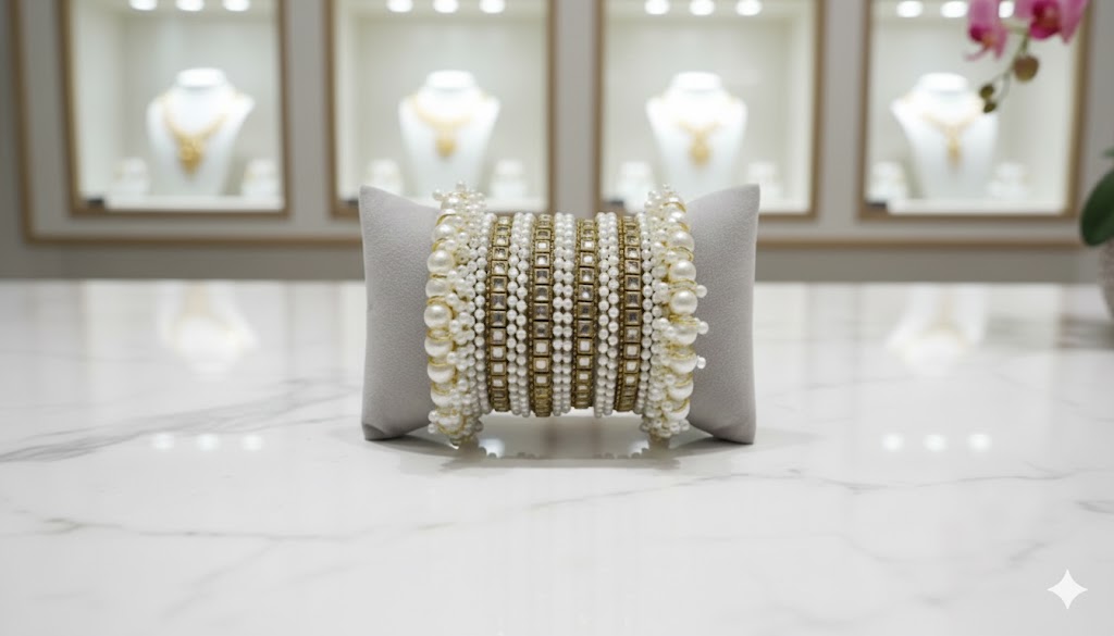 Pearl kundan Bangles